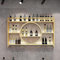 Modernes Metall Weinregal Wand, Bar-Einheit Schwebendes Regal, Weinregale Display Rack Aus Eisen, Bar Regale Wand mit Weinflaschenhalter und Glasregal für Home, Restaurant, Bars (Gold,140x15x80cm)