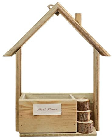 Pot de fleurs mural – Pot de fleurs mural en bois | Pot de fleurs créatif à suspendre en forme de maison, support de mural pour salon, chambre, salle de bain, maison