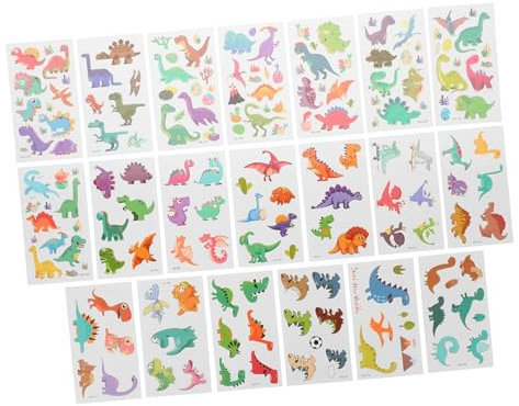Beaupretty 20sheets Temporary Stickers Dinosaur for Boys and Girls Makeup Stickers for Girls