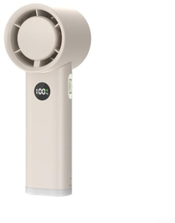 Ventilatore turbo, ventilatore portatile, display digitale, mini ventilatore senza pale, ricaricabile tramite USB, 100 velocità del vento, raffreddamento portatile personale (beige)