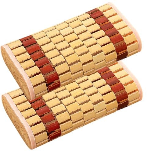 Sauna Accessoires, 2pcs Bambuskissen Chinesische Sauna Kissenhalle Ruhestand Sauna Accessoire Haushaltsspa Dampf Sauna Kissen atmungsaktives Hohlholzkissen für Sauna Home Spa, Sauna Accessoires