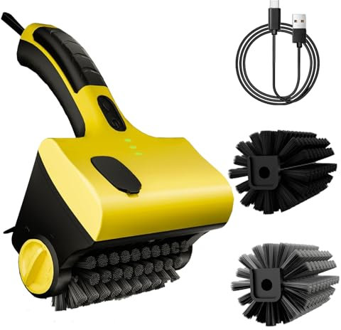 Grill Cleaning Robot, Cordless Rechargeable Grill Brush with Water Tank and 2 Brush Heads, Adjustment Speed, 360° Rotating Brush Heads, For Grills, Kitchen Countertops, Bathroom Tiles