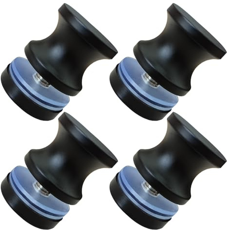 soujkooy 4Pcs Shower Glass Door Handle, Sliding Shower Doors Knob, Black | Stainless Steel One Sided Door Knob Pull Hardware Replacement for Bathroom Glass Doors