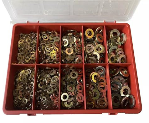 M5 M6 M8 M10 M12 Metric Yellow Zinc Assorted FORM A Washers - Garage Kit