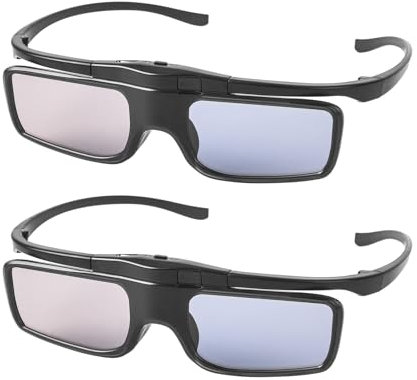 RF 3D Glasses, Active Shutter RF 3D Glasses Rechargeable Suitable for RF 3D TV Projectors, RF 3D Eyewear, Compatible with TDG-BT500A, SSG-5100GB, AN3DG40, Pack of 2