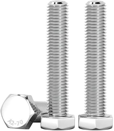 Drenky 10 Pièces Boulons Hexagonaux M10 X 60mm Argent Acier Inoxydable A2 V2A Haute Résistance Boulon à TêTe Hexagonale DIN 933 Vis Inox Pour Automobile Et Machinerie