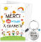 DPKOW Idee Cadeau Maitre d'École Fin d'Année, Cadeau Merci Maître Carte avec Enveloppe Porte-Clés Super Maître Remerciement Cadeau Fin Année Scolaire Maternelle Instituteur Merci de m'Aider à Grandir