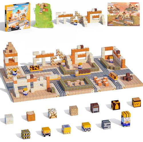 Magnetische Bausteine Blöcke, 100 Stück Magnetblöcke STEM Montessori | Spielzeug für Kinder ab 3 Jahren, Konstruktion Magnetwürfel Spielzeug Geburtstag Weihnachts