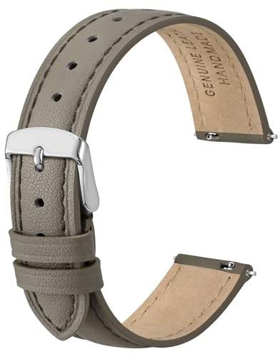 Anbeer Flat Thin Elegantes Echtes Leder Uhrenarmband, Schnellverschluss Ersatz Uhrenarmband für Frauen, Mehrere Größenauswahl
