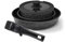 5- Piece Non- Stick Pot and Pan Set with Removable Handles, Premium Camping Cookware Set Suitable for All Hob Types Including Induction, Stackable Design in Sleek Black