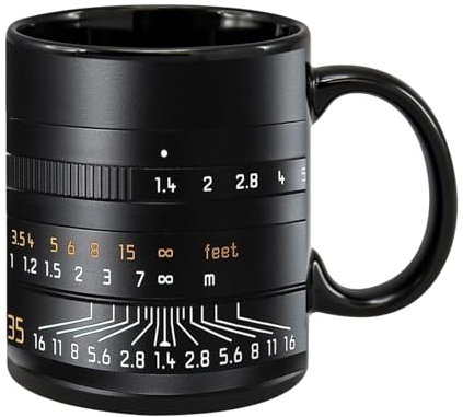 Kaffeetasse mit Kameraobjektiv, 350 ml, Fotografie, lustig, Keramik, poliert, Sammlerstück, Fotografen-Tassen, Souvenir für heiße und kalte Getränke, Tee, Saft, Milch, 9,5 x 8 cm