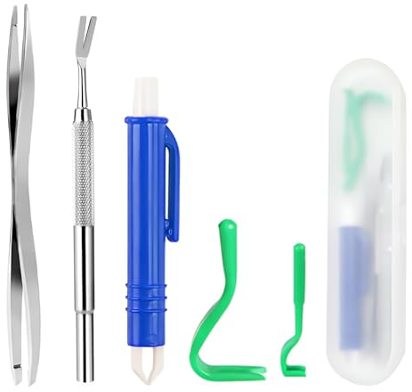 Bravien Pince A Tique Humain Pince en Acier Inoxydable Kit DExtraction De Puces pour Animaux Outil De Retrait De Puces pour Chiens Et Chats Boite De Rangement Pratique