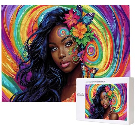 Puzzle für Erwachsene 5000 Teile Schwarze Frau. 156 x 105cm Puzzles für Erwachsene Pädagogisches Spiel Herausforderung Spielzeug 5000 Teile Puzzles für Kinder Als Geschenk und Wanddekoration l-319
