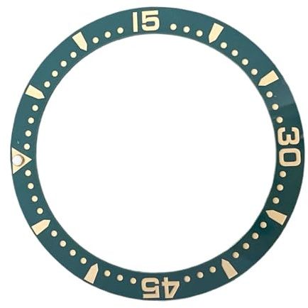Digitale Keramik-Uhr mit Ringöffnung, schräg, Außendurchmesser 38 mm, geeignet für 40 mm Uhrengehäuse im Punkt-Sub-Gehäuse, Goldengreencircle, One Size