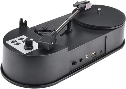 Vinyl to MP3 Converter, Portable Turntable Record Player, USB Direct Recording Turntable, Convert 33/45/78 RPM Records to Digital, with USB/SD Support for PC-Free Recording