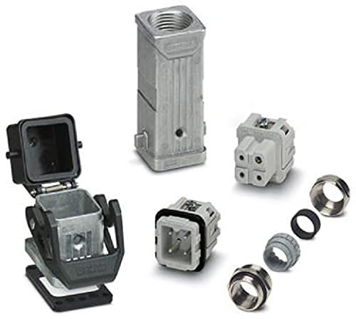 PHOENIX CONTACT HC-KIT-A03-R01 Connector Set, D7 Grommets and Mounting Housing 3-Pin Plug and Socket Insert, M20 Cable Gland