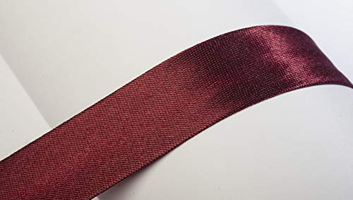 Jajasio Schrägband, 10m, Atlas (Satin), 25mm, gefalzt 26 ? dunkelrot, Textilband, Einfassband in 40 Farben