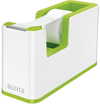 Leitz Duo Colour Klebeband-Tischabroller, weiß/grün, WOW - Manuell, B80536454, Polystyrol (PS), Tischabroller, 202860031