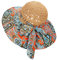 Women Straw Hat Sun Hat Large Brim Bucket Hat Floppy Sunhat Beach Hat Floral Travel Hat SPF 50+ Summer Big Brim Sun Protection Hat Cap Elegant Ladies Hat with Leopard Print Ribbon Headband Gift