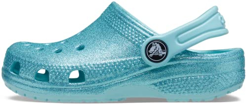 Crocs Unisex-Kids Classic Glitter Clog T Pure Water Size 4 UK Child