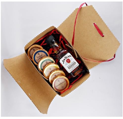 Jim Beam Bourbon Whiskey 50ml Miniatur mit Edelschokoladen kleines Geschenk