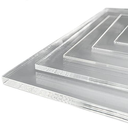 Feuille de verre acrylique Transparent. Feuille de verre synthétique transparent. PMMA XT extrudé - 210 x 300 mm - 1 mm -