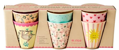 Medium Melamin Becher - Multi - 6er Pack