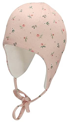 Sterntaler Baby Mädchen Mütze Baby Inka Blümchen Mütze - Mütze Baby, Kappe Kinder - bedruckt mit Blumen und Bindeband - rosa, 37