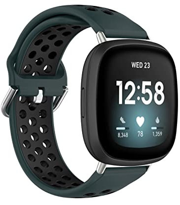 HYKEJJ Sport Armband für Fitbit Versa 3 / Fitbit Sense, Atmungsaktives Weiches Silikon Ersatz Armband Kompatibel mit Fitbit Versa 3 / Fitbit Sense (3)