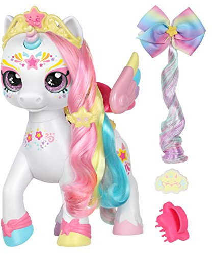Kindi Kids - Unicornio Rainbow Star con Silla de Montar Secreta de Disfraces mágicos y Pintura de Cara Sorpresa, 50247