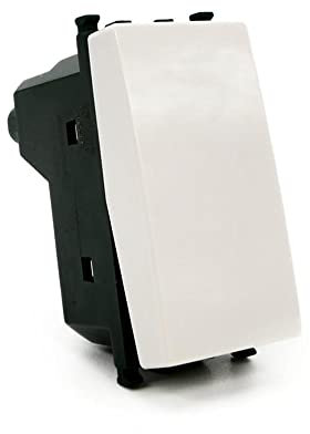 Vetrineinrete® Kit 2 deviatore bipolare compatibile con vimar plana interruttore pulsante 2p 16ax 250vac (Bianco)