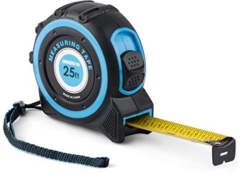 URASISTO Maßband, 6,5 m mit Brüchen, 1/8, einziehbares Maßband, leicht zu lesen, Gummi-Schutzhülle und stoßdämpfendes Gehäuse für Tischler, Vermessungen, Ingenieure und Elektriker