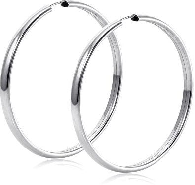MATERIA by Matthias Wagner Damen Ohrringe Silber 925 Creolen gross 48mm - Silbercreolen 4mm breit SO-466