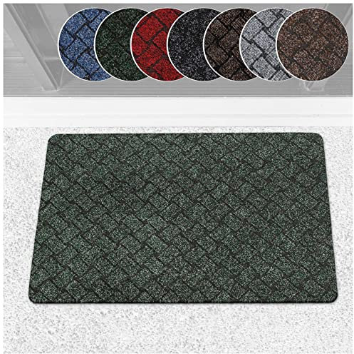ANRO Schmutzfangteppich Matte Teppich Läufer Flurläufer Bodenbelag Schmutzfangläufer Sauberlaufmatte Fußmatte Melbourne Grün 60x90cm