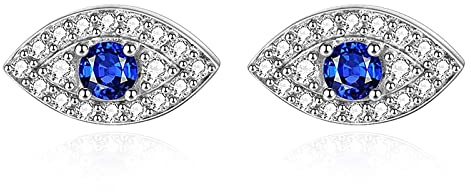 POPLYKE 925 Sterling Silber Evil Eye Ohrstecker für Damen Evil Eyes Ohrringe für Mädchen Evil Eye Schmuck Geschenke