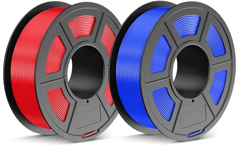 JAYO PETG Filament 1.75mm Blau Rot 2.2KG, PETG Starke Zähigkeit 3D Drucker Filament, Maßgenauigkeit +/- 0.02 mm, 2.2kg Spule für die meisten FDM 3D Drucker