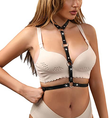 Love69Toys Damen Punk Taillengürtel PU Leder Gothic Gürtel Körperketten Gürtel für Cosplay Party Sexy Gothic Accessoires für Frauen und Mädchen (Stil 099)