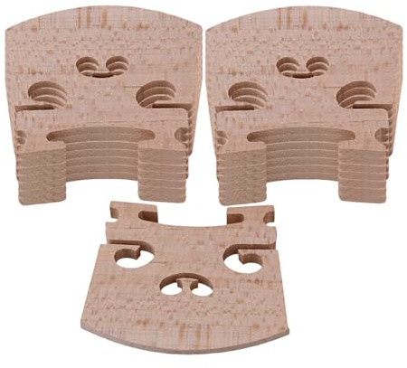 Bstinay 15Pcs Fine Grade Maple 4/4 Full Size Violin Bridge Parts Original wood color 50x40x6mm
