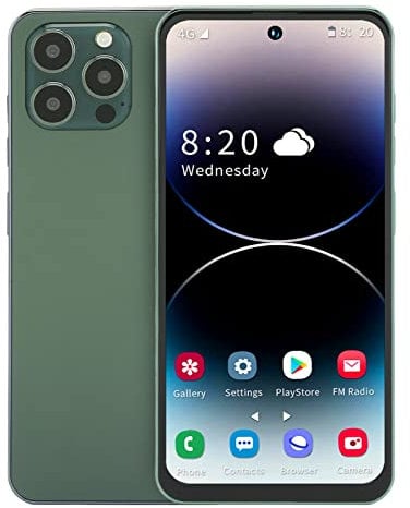 Unlocked Smartphones I14 Pro Max Android 12, 6.7inch HD Full Screen Gaming Phone Upgraded 4G Cell Phone 4GB RAM 128GB Face ID Unlocked Mobile Cellphones with 4000mAh Large Battery(Green)(EN Plug)