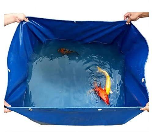 STRMAX Oberirdischer Fischteich, 0,5 Mm Schwere Plane, Wasserspeicherbecken Mit Ablassventil, PVC-Plane for Teiche, Aquarien, Koi, Goldfische (Color : Blue, Size : 1.5x5x0.8m)
