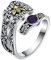 Amethyst Ring Sterling Silber Chunky Löffel Ringe für Frauen Einstellbare Edelstein Ring für Frauen Amethyst Schmuck Geschenk für Frauen