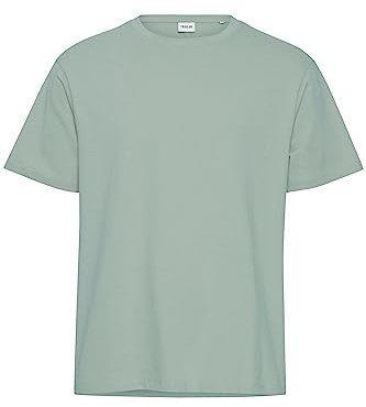 !Solid SDCadel Herren T-Shirt Kurzarm Shirt Basic Hochwertige Baumwoll-Qualität Rundhalsausschnitt Überschnittene Schultern Oversize Fit, Größe:L, Farbe:Lily Pad (165807)