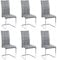 Lestarain Esszimmerstühle 6er-Set, Schwingstuhl, Freischwinger, Küchenstuhl, Polsterstuhl mit Rückenlehne, Wohnzimmerstuhl mit Samtbezug, Stuhl Esszimmer Küche, Metallbeine, Dunkelgrau, LCNI117001-6