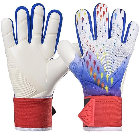 HUPIRCT Torwarthandschuhe für Kinder, Jugendliche und Erwachsene - 4 mm Professioneller Anti-Rutsch-Latex (Weiß im Katar-Stil, Größe 10)