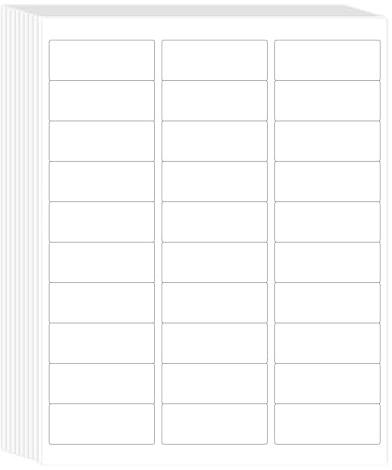 L LIKED Printable Address Labels, 1 x 2-5/8, 900 Labels, 30 per Sheet, Mailing Labels for Envelopes (30 Sheets)