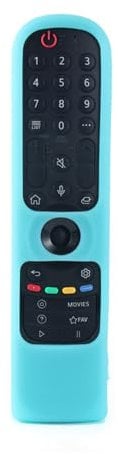 Silicone Remote Protective Case Compatible with LG MR24GA MR23GA MR22GA MR22GN MR21GA MR21GC OLED QNED Smart TV,Remote Cover for LG Smart TV 2021-2024 Magic Remote Control(Glow Blue)
