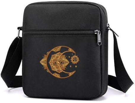 Gothic Crossbody Bag Mini Messenger Bags Goth Geldbörse mit verstellbaren Trägern, Schwarz