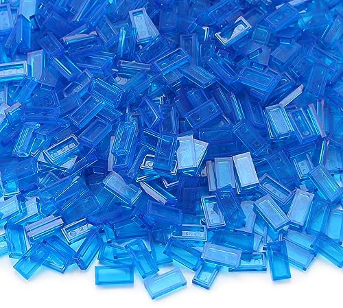 Transparent Dunkelblau 1×2 Fliesen ×700 Stück Teile und Stücke, Bulk Bausteine Flachsteine für Glatte Oberfläche Bodenwand, Spielzeug Zubehör Kompatibel mit Großen Marken