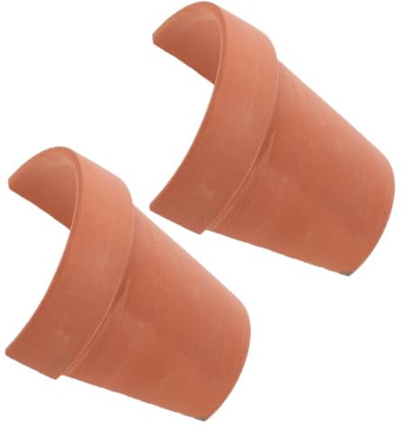 Frcolor 2 PièCes Maison Cachette pour Tortue en Terre Cuite Argile Abri Durable pour Petit Reptile Aquarium DéCoration Grotte De