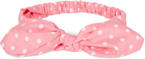 styleBREAKER Damen Haarband mit Punkte Muster, Schleife und Gummizug, Stirnband, Headband, Pinup, Rockabilly, Haarschmuck 04026036, Farbe:Apricot-Weiß